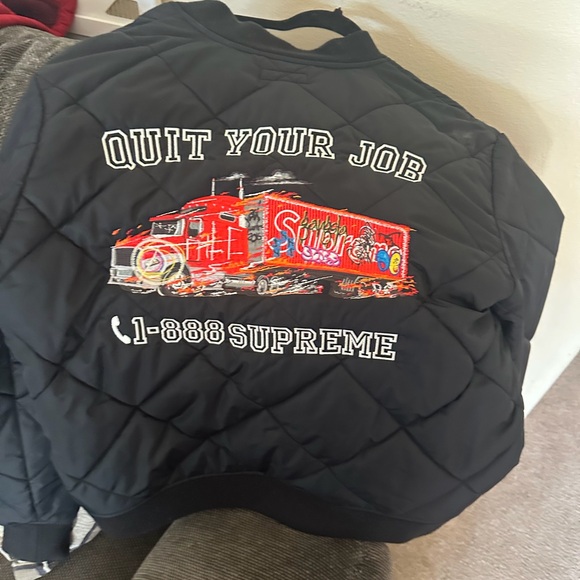Supreme Black Quilted Work Jacket - Picture 3 of 6